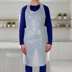 HDPE White Plastic Apron | Disposable Protective Apron