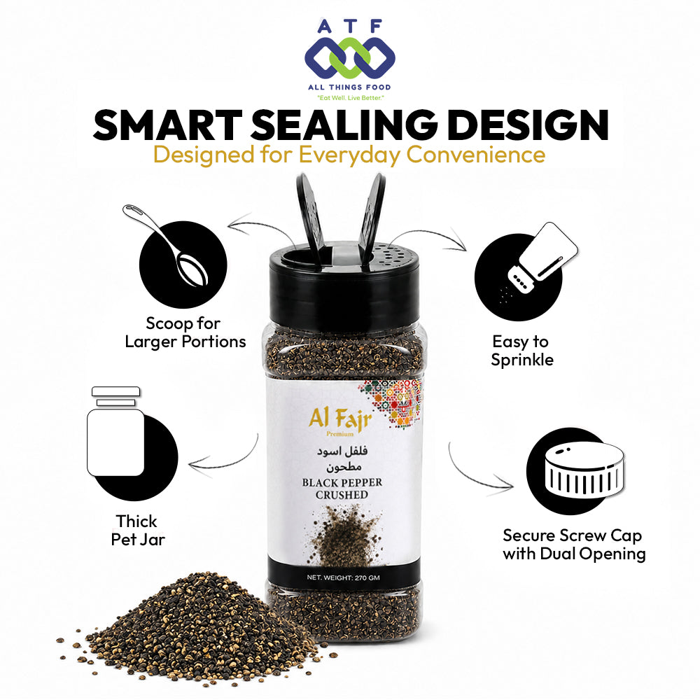 Al Fajr Crushed Black Pepper Bold Aromatic Spice 270G