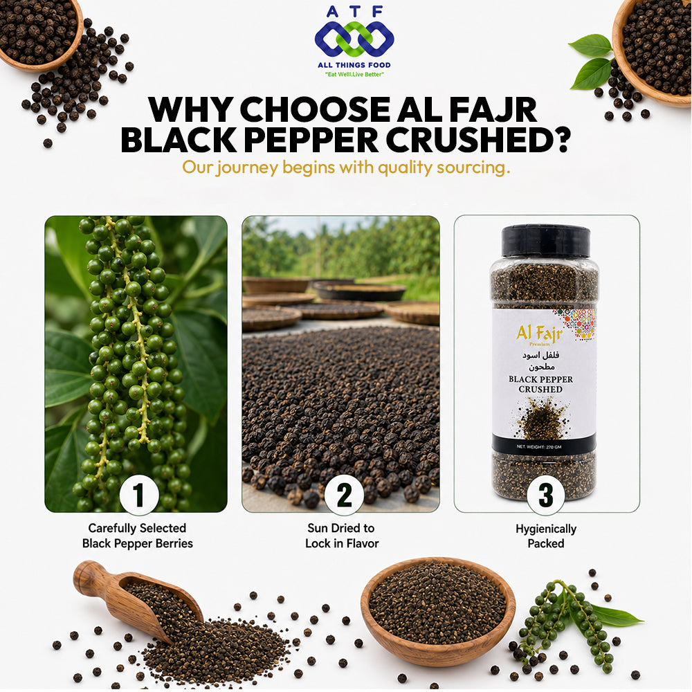 Al Fajr Crushed Black Pepper Bold Aromatic Spice 270G