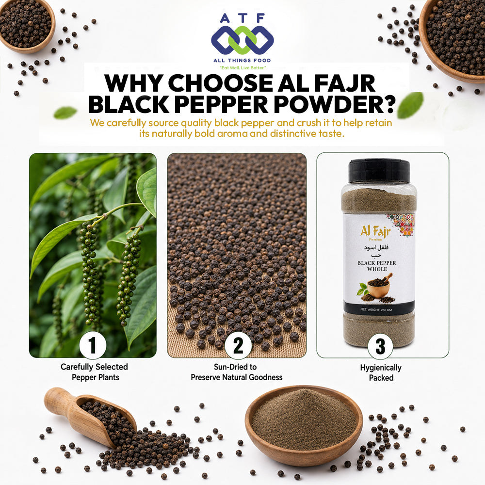 Al Fajr Black Pepper Powder Ground Black Pepper 250g