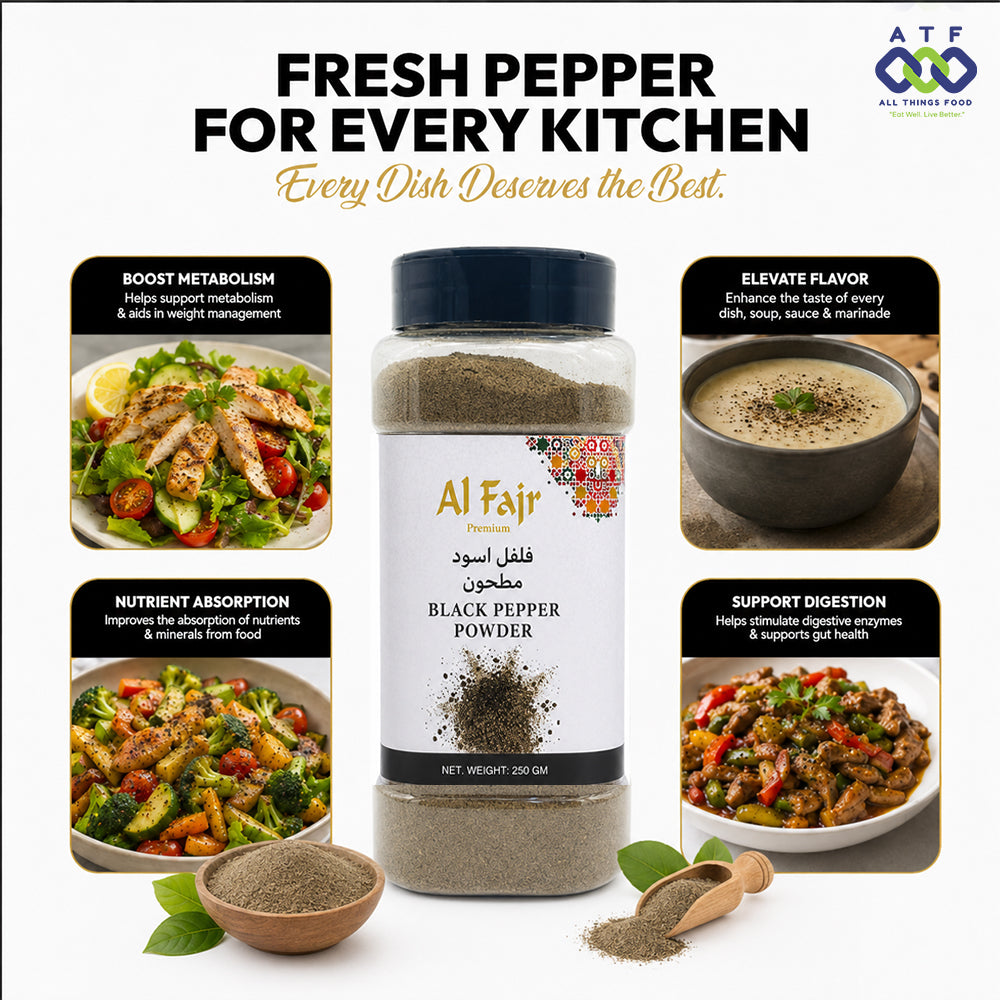 Al Fajr Black Pepper Powder Ground Black Pepper 250g