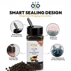 Al Fajr Black Pepper Whole Premium Peppercorns 250G