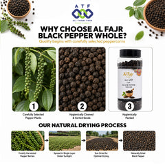 Al Fajr Black Pepper Whole Premium Peppercorns 250G