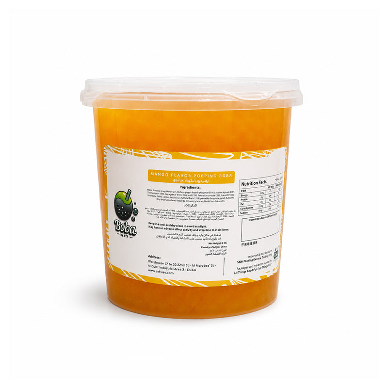 BOBA Mango Popping 3KG Bursting Fruit Topping