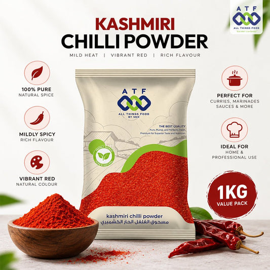 ATF Kashmiri Chilli Powder 1KG Premium Mild Red Chilli Spice - SNH Packing