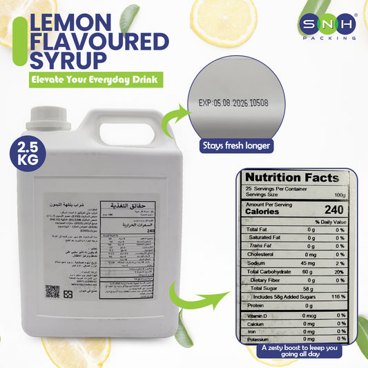 LEMON FLAVORING SYRUP TIGER BOBA 2.5KG JUG (Exp Date: 05-08-26)