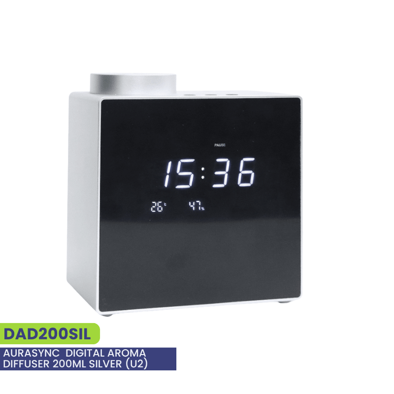 AURASYNC Digital Aroma Diffuser 200ml – Black & Silver (U2) | Smart Scent Machine for Home & Office - SNH Packing