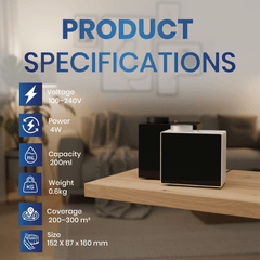 AURASYNC Digital Aroma Diffuser 200ml – Black & Silver (U2) | Smart Scent Machine for Home & Office - SNH Packing