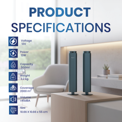 AURASYNC Floor Standing Diffuser 500ml – Grey (F-AIR) | Premium Scent Machine for Home & Office