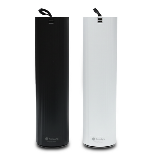 AURASYNC Aroma Diffuser 200ml – Black Tabletop & White Wall Plug (RAD2) | Home & Office Scent Machine