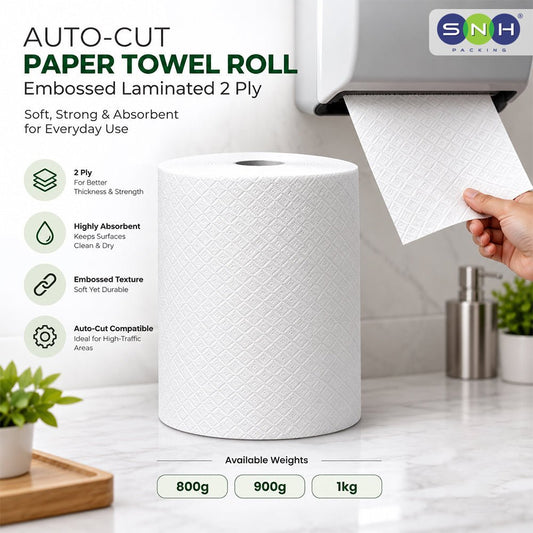 Autocut Paper Towel Roll Embossed Laminated 2 Ply 6 Pieces - SNH Packing