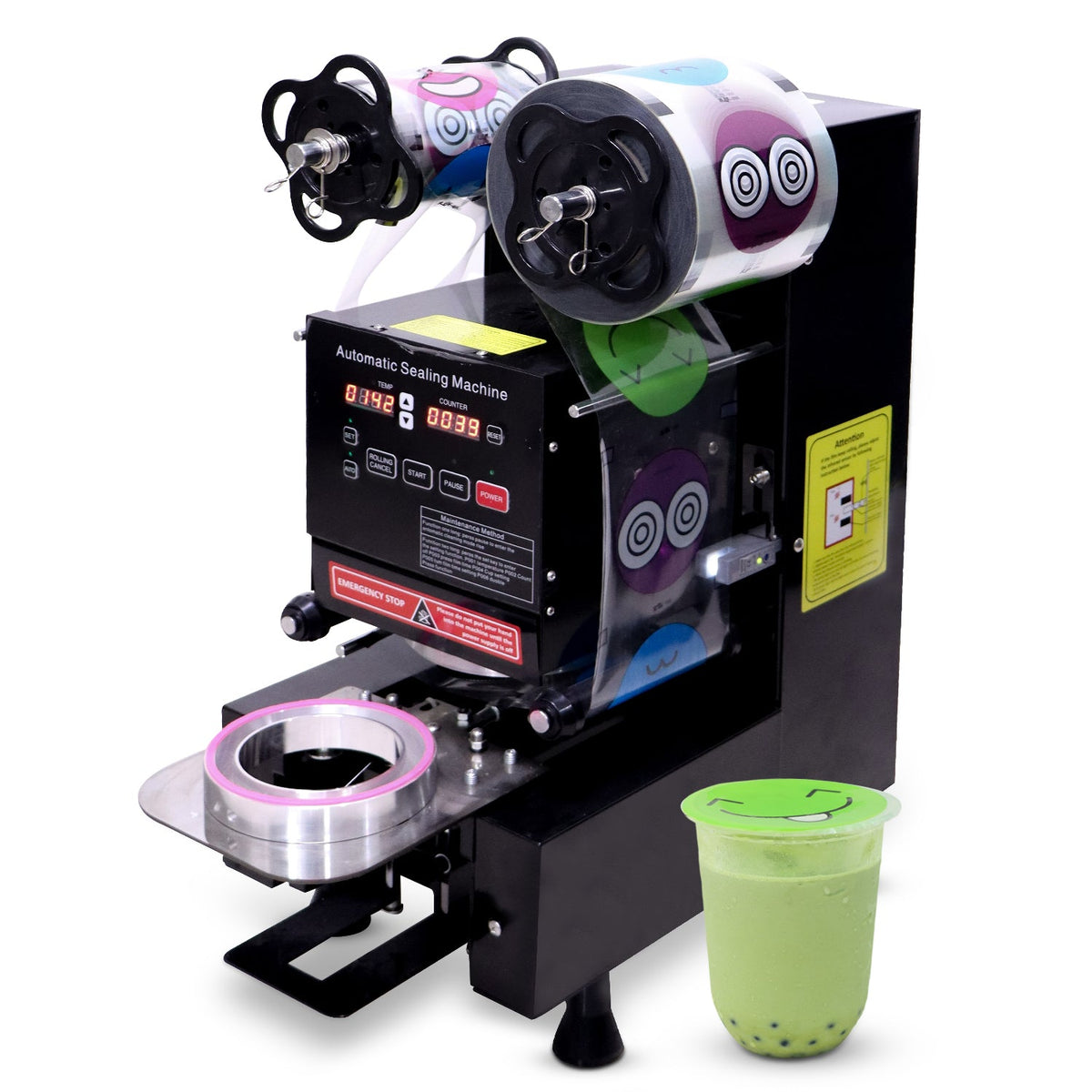 Automatic PP Cup Sealing Machine | Commercial Bubble Tea & Juice Cup Sealer | Food Packaging Equipment - SNH Packing