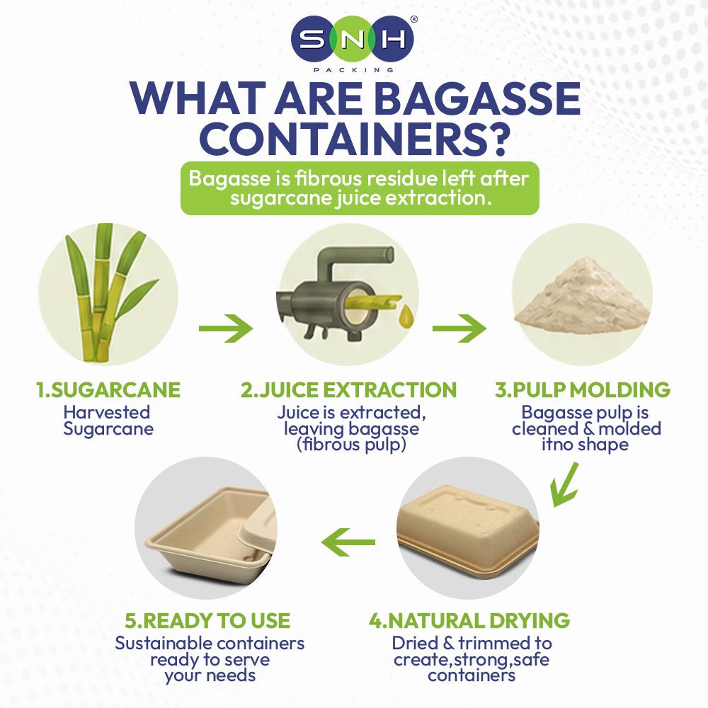 Bagasse Hexagon Containers with PET Lids 750ML 1000ML - SNH Packing
