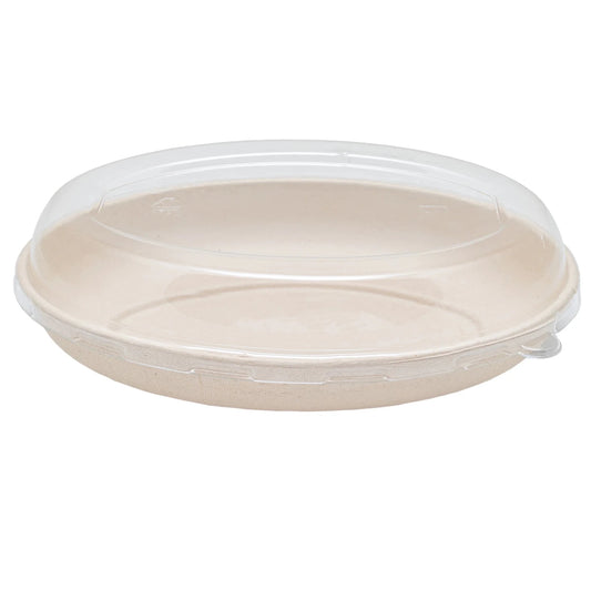 Bagasse Oval Containers with PET Lids | Eco - Friendly Takeaway Boxes - SNH Packing