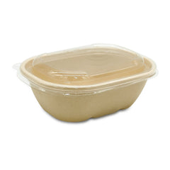 Bagasse Oval Containers with PET Lids Eco Friendly Takeaway Boxes - SNH Packing