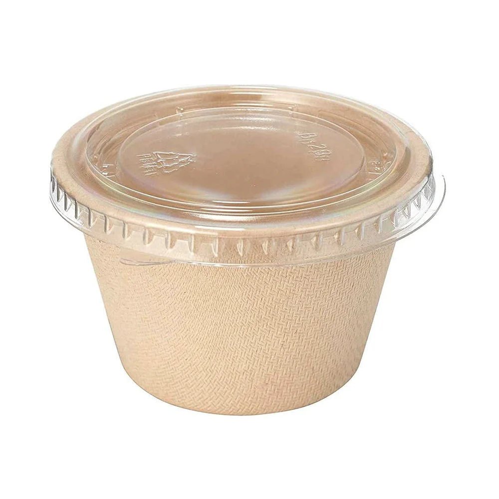 Bagasse Portion Cups with Lids | Eco - Friendly & Compostable - SNH Packing