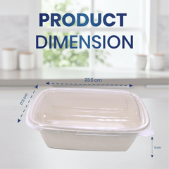 Bagasse Rectangular Containers with Lids - SNH Packing