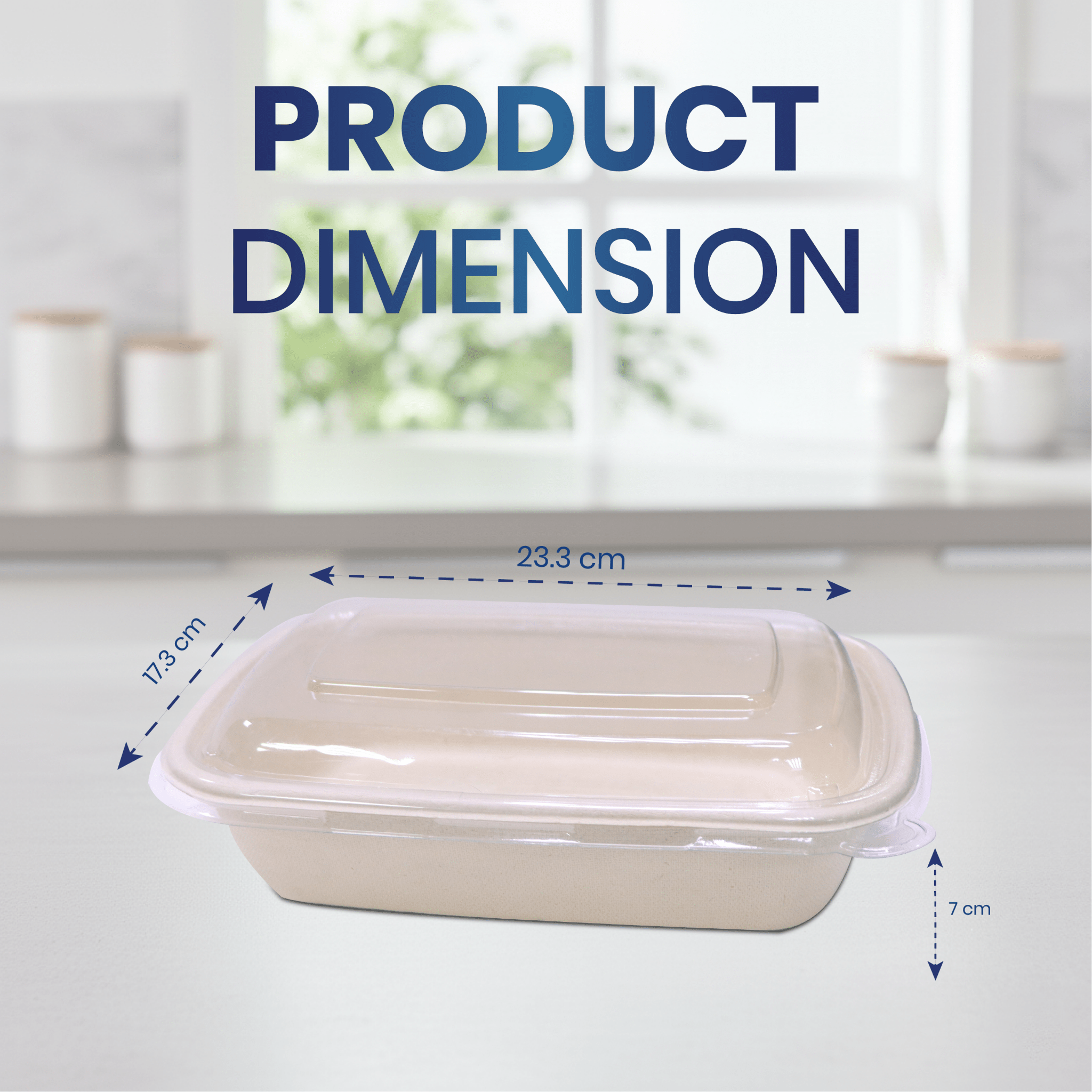 Bagasse Rectangular Containers with Lids - SNH Packing