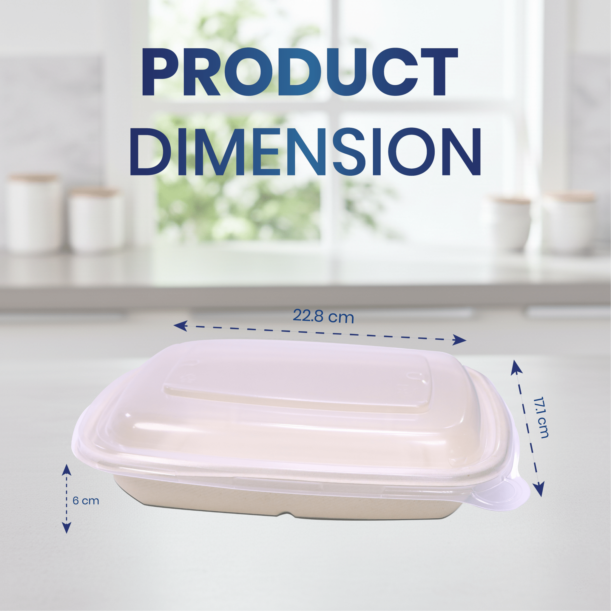 Bagasse Rectangular Containers with Lids - SNH Packing