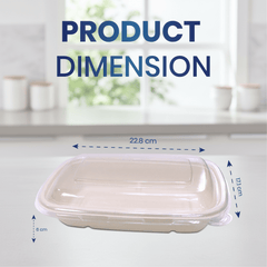 Bagasse Rectangular Containers with Lids - SNH Packing