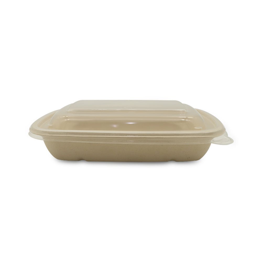 Bagasse Rectangular Containers with Lids 750ml to 1400ml - SNH Packing