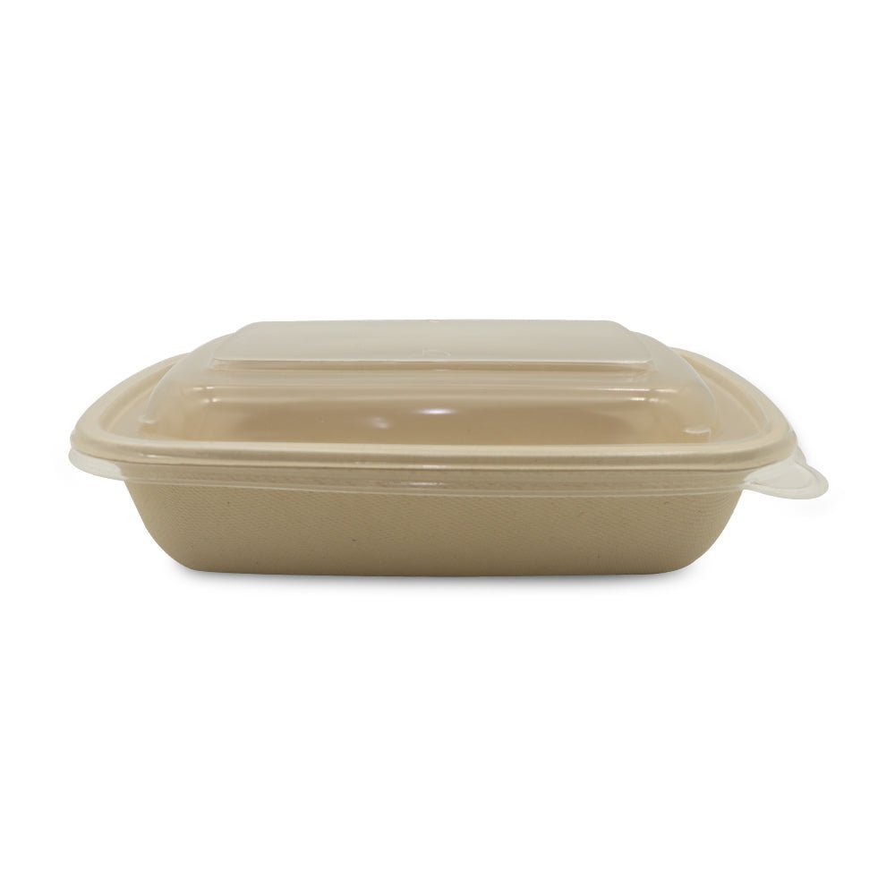 Bagasse Rectangular Containers with Lids 750ml to 1400ml - SNH Packing