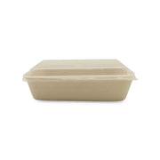 Bagasse Rectangular Food Containers with PP Lid 500ml 950ml - SNH Packing