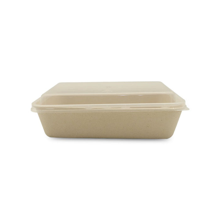 Bagasse Rectangular Food Containers with PP Lid 500ml 950ml