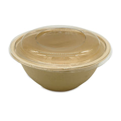 Bagasse Round Bowls with PET Lids 550ml 700ml 1000ml - SNH Packing