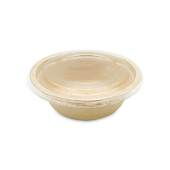 Bagasse Round Containers with PET and PP Lids 12oz to 40oz