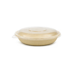 Bagasse Round Containers with PET and PP Lids 12oz to 40oz