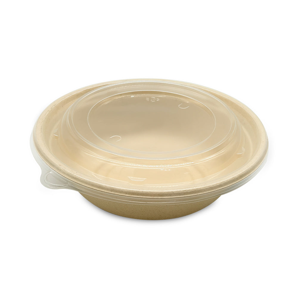Beige plastic container with a lid 