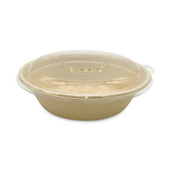 Bagasse Round Containers with PET PP Lids 12oz to 40oz - SNH Packing