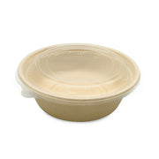 Bagasse Round Containers with PET PP Lids 12oz to 40oz - SNH Packing