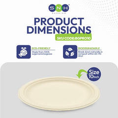 Bagasse Round Plates Eco Friendly Biodegradable - SNH Packing