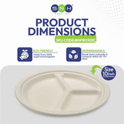 Bagasse Round Plates Eco Friendly Biodegradable - SNH Packing