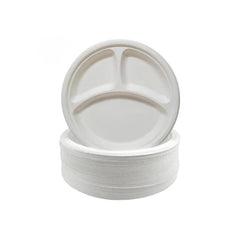 Bagasse Round Plates | Eco - Friendly Biodegradable Disposable Plates - SNH Packing