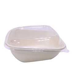 Bagasse Slope Bowls with PET Lids – Eco - Friendly Takeaway Bowls - SNH Packing