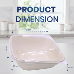 Bagasse Slope Bowls with PET Lids – Eco - Friendly Takeaway Bowls - SNH Packing