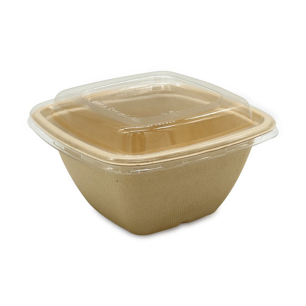 Bagasse Square Bowl 500ml with PET Lid – 600 Pieces | Bulk Food Bowl Supplier UAE - SNH Packing