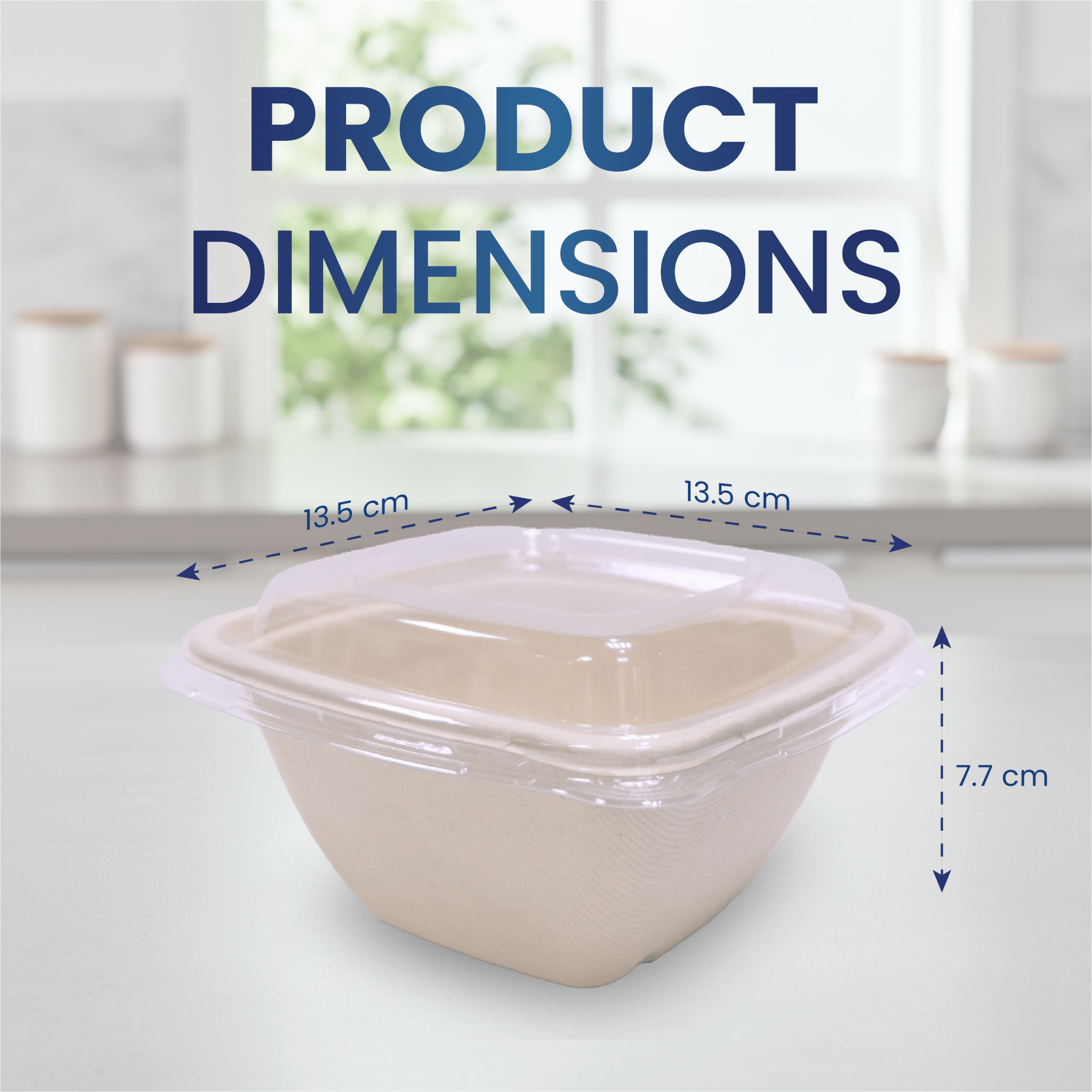 Bagasse Square Bowl Containers with Lids - SNH Packing