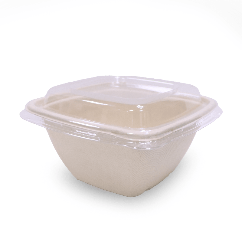 Bagasse Square Bowl Containers with Lids - SNH Packing