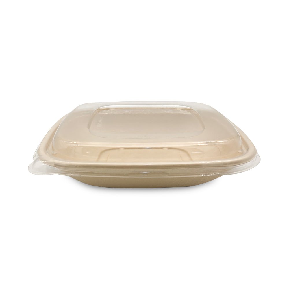 Bagasse Square Containers with PET & PP Lids | Eco Friendly Takeaway Boxes - SNH Packing
