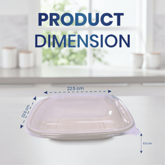 Bagasse Square Containers with PET & PP Lids | Eco Takeaway Boxes - SNH Packing