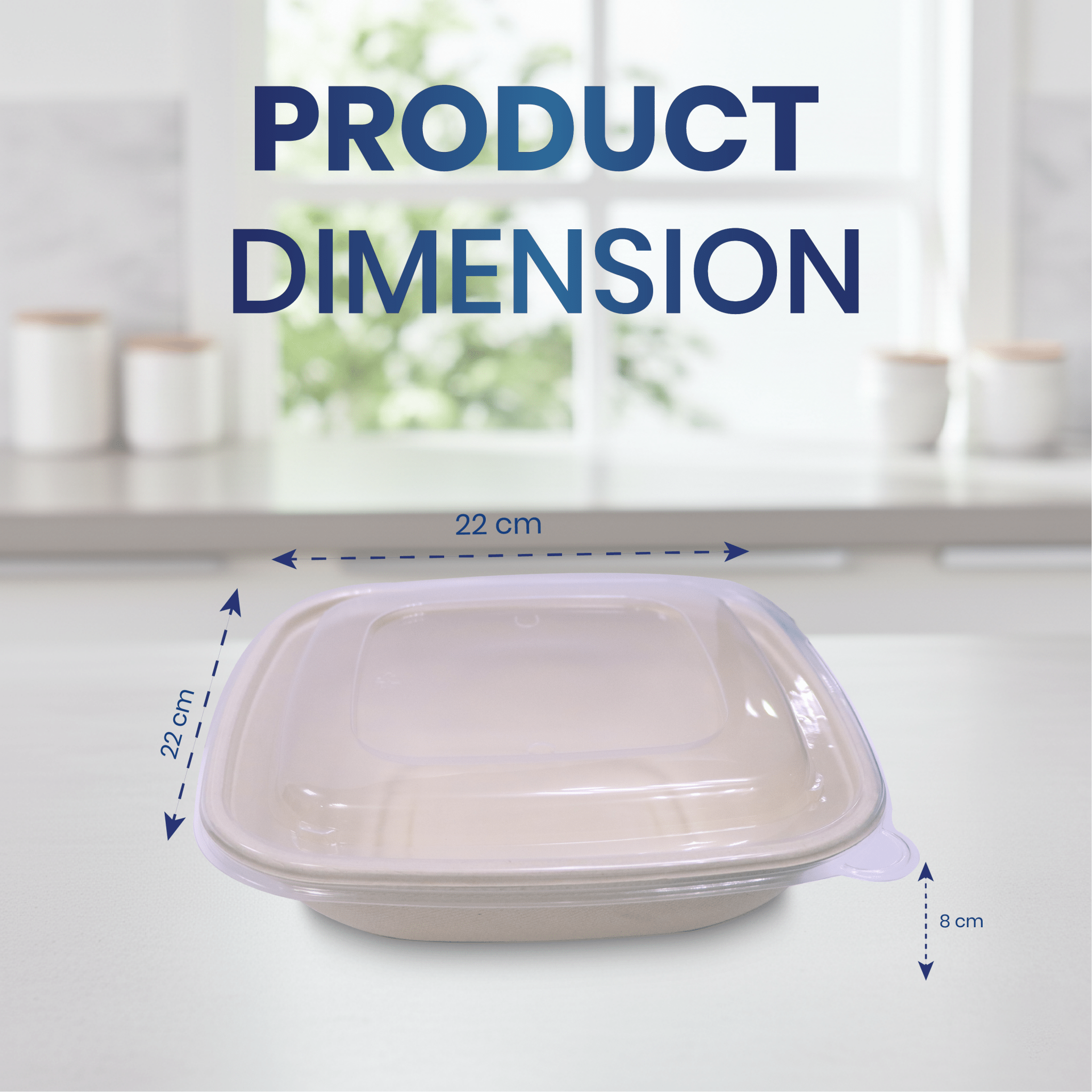 Bagasse Square Containers with PET & PP Lids | Eco Takeaway Boxes - SNH Packing