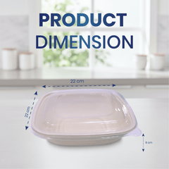 Bagasse Square Containers with PET & PP Lids | Eco Takeaway Boxes - SNH Packing