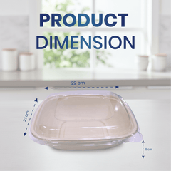 Bagasse Square Containers with PET & PP Lids | Eco Takeaway Boxes - SNH Packing