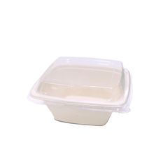 Bagasse Square Deep Containers with PET Lids - SNH Packing