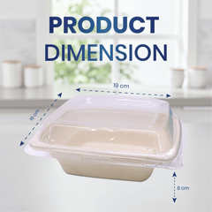 Bagasse Square Deep Containers with PET Lids - SNH Packing