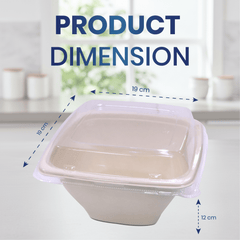 Bagasse Square Deep Containers with PET Lids - SNH Packing